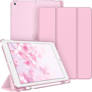 FINTIE Custodia per iPad 10.2 Pollici 9a / 8a / 7a Generazione (2021 2020 2019) con Built-in Pencil Holder – Sottile Leggero Semi-Trasparente Cover Case con Auto Sveglia/Sonno, Pink