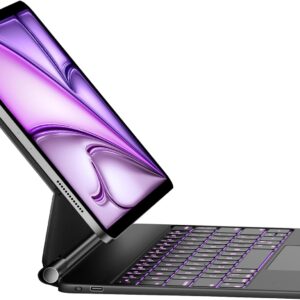 HOU tastiera per iPad Air 11″(M2 2024/M3 2025)/Air 5th/Air 4th generazione iPad Pro 11″ (4a/3a/2a/1a) generazione,design magnetico galleggiante,trackpad e tastiera Disposizione italiana,nero