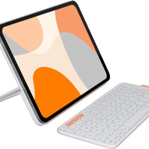 Logitech Flip Folio, custodia con tastiera per iPad Pro (M4),iPad Air da 11 pollici(M2 e M3)(5ª Gen – 2024)Custodia protettiva e ripiegabile, più multi dispositivo Bluetooth,ITA QWERTY -Grigio Pallido