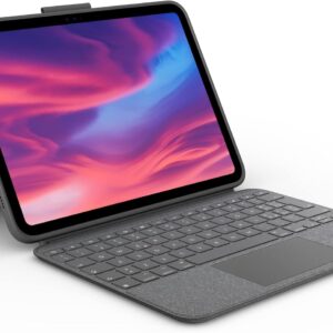 Logitech Combo Touch, custodia con tastiera rimovibile per iPad (10a generazione e A16)ampio trackpad di precisione, tastiera standard retroilluminata e tecnologia Smart Connector,ITA QWERTY – Grigio