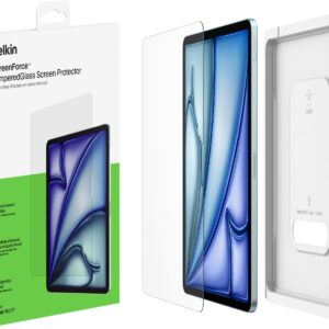 Belkin ScreenForce TemperedGlass Proteggi schermo per iPad Air 11”, vetro temprato con durezza di 9H, spessore di 0,33 mm, antigraffio, installazione facile, compatibile con custodie e Apple Pencil