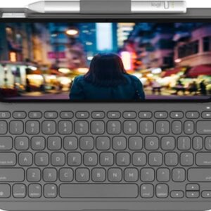 Logitech per iPad (10ª generazione) Custodia con tastiera | Slim Folio con tastiera wireless integrata (grafite) – German Layout