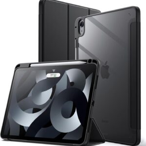 JETech Custodia per iPad Air 11 Pollici M3/M2 (2025/2024), iPad Air 5/4 (2022/2020, 5a/4a) con Portapenne, il Involucro Posteriore Trasparente Supporto Cover Sottile per Tablet (Nero)