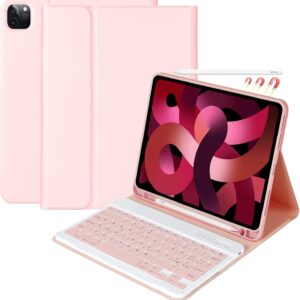 CC Store Tastiera per iPad Air 11 M3/M2, Air 5/Air 4, iPad Pro 11 4/3/2/1 Gen, Custodia Protettiva con Tastiera Magnetica Bluetooth Rimovibile – con Slot per Penna, Layout Italiano, Rosa​