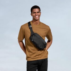 tomtoc 3,5L Borsa da Petto con Protezione RFID, Borsa a Tracolla per Uomini e Donne, Marsupio Uomo Tracolla Leggera e Impermeabile, Borsello Tracolla per Viaggi Giornalieri, Nero, per 2024 iPad mini 7