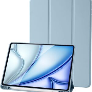 Custodia Cover Compatibile con iPad 9 8 7 Generazione (10.2 Pollici, 2021/2020/2019), Supporta la Carica di Pencil 2nd Gen, Auto Sveglia/Sonno (Azzurro)