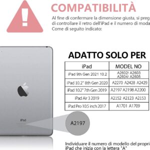 HOTLIFE Custodia Tastiera per iPad 10.2 7a Generazione 2019/8a Gen 2020/9a Gen 2021/iPad Pro 10.5/iPad Air 3, Magnetica Cover con Staccabile Bluetooth Wireless Layout Italiana Tastiera(Rosa)
