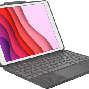 Logitech Combo Touch per iPad (7ª, 8ª e 9ª gen – 2019, 2020, 2021), custodia con trackpad di precisione, tastiera retroilluminata e tecnologia Smart Connector, Layout ITA, Graphite