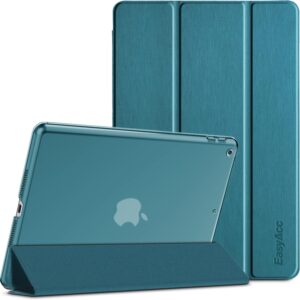 EasyAcc Custodia Cover Compatibile con ipad 9 generazione /8ª e 7 generazione da 10.2 pollici, modello 2021 2020 2019 – Custodia ultra sottile con retro trasparente (blu pavone)