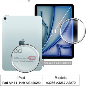 JETech Pellicola Protettiva per iPad Air 11 Pollici M3/M2 (2025/2024), 9H Vetro Temperato Film, HD Chiaro, Pacco da 2