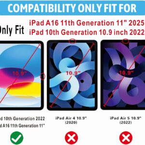 XunyLyee 2-pezzi, Pellicola per iPad A16 11 Generazione 2025/ iPad 10 Generazione 10,9 Pollici Vetro Temperato