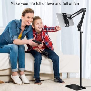 SAMHOUSING Supporto per tablet e cellulari da pavimento, regolabile, universale, girevole a 360 gradi, in metallo, per iPad, iPhone X, iPad Pro o altri dispositivi da 4,7-12,9 pollici