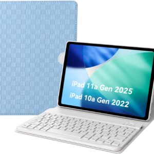 Custodia con Tastiera iPad 11 Generazione A16 2025, Slim Cover con Bluetooth Italiano QWERTY Tastiera per iPad 10 Generazione 10.9” 2022 (blu)