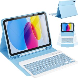 CC Store Cover con Tastiera per iPad A16 11 Generation 2025/10 Generazione 2022, Italiano QWERTY Tastiera per ipad 11Gen 11pollici/ipad 10Gen 10.9″, con Senza fili Staccabile Custodia con Portapenna
