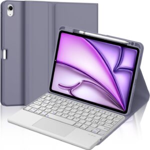 IVEOPPE Tastiera iPad Air 11 (M3 2025/M2 2024) con Touchpad, Cover Tastiera Trackpad Italiano ‎QWERTY Bluetooth Staccabile iPad Air 11 2024/2025, Viola lavanda