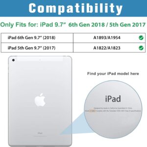 ProCase Custodia per iPad 9.7 2018 6a Generazione/2017 iPad 5a Generazione – Smart Cover Stand Ultral Leggero Slim,con Cover Posteriore Traslucida Smerigliata per iPad 9,7 pollici–Blu Marino