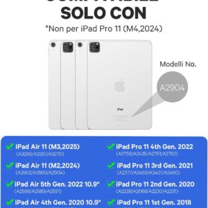 Earto Tastiera iPad Air 11 (M2 2024/M3 2025), Magic Style Keyboard iPad Air 5/4 & iPad Pro 11 (4/3/2/1 Gen.), 7 Colori Retroilluminazione, Magnetico Galleggiante Design, Trackpad Multi-Touch, Nero