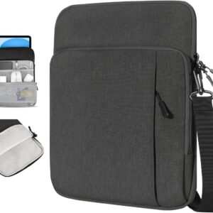 Dadanism 9-11 Pollici Tablet Borsa Portatile con Tracolla per iPad 10a Gen 10,9″, iPad PRO 11″ M4, iPad Air 11″, iPad 9/8/7a Gen 10,2″, iPad Air 5/4 10,9″, Galaxy Tab A9+ Plus 11″, Nero Grigio