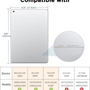 CACOE Cover Custodia Compatibile con iPad 9a Generazione 2021/iPad 8a Gen 2020/iPad 7a Gen 2019, Leggero Cover Protettivo Supporto con Pencil Holder per iPad 10.2 Auto Sveglia Sonno, Nero