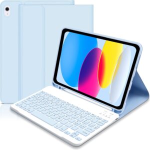 Hofsos Cover IPad A16 11/10 Generazione con Tastiera (11/10.9 Pollici, 2025/2022) – Italiano QWERTY Magnetico Rimovibile Bluetooth Tastiera, Custodia con Supporto Pencil per Ipad 11/10 Gen, Blau
