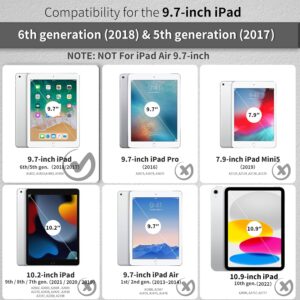 EasyAcc Cover Custodia Compatibile con iPad 9.7″ iPad 6a 2018/iPad 5a 2017, Custodia Smart Cover Posteriore Opaca Traslucida per iPad 9,7 Pollici A1822 A1823 A1954 A1893