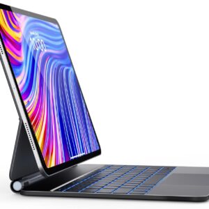 Earto Tastiera iPad Air 13 (M2 2024/M3 2025), Tastiera iPad Pro 12,9 (6/5/4/3 Gen), Magic Style Keyboard iPad Pro 12,9, Magnetico Galleggiante Design con Touchpad, 7 Colori di Retroilluminazione, Nero