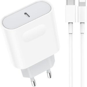 Caricatore for iPhone 14/14 Pro/14 Pro Max/14 Plus/13/12/11/XS/XR/X/SE, USB C Rapido Caricabatterie with 2M Cavo Spina Adattatore Alimentatore Presa Carica Muro Ricarica Trefard