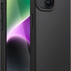 JETech Cover Silicone per iPhone 14 6,1 Pollici, Protettiva per Tutto il Corpo Morbida al Tatto, Custodia Antiurto con Fodera in Microfibra (Nero)
