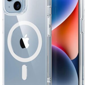 ESR Cover Magnetica per iPhone 14/ iPhone 13, Compatibile con MagSafe, Custodia Trasparente con HaloLock, Protezione antiurto di livello militare, Retro resistente ai graffi, Trasparente