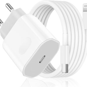 Caricatore for iPhone 14/14 Pro/14 Pro Max/14 Plus/13/12/11/XS/XR/X/SE, 25W USB C Rapido Caricabatterie Spina Adattatore Alimentatore Presa Carica with 2M Cavo