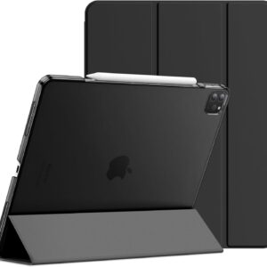 JETech Custodia per iPad Pro 12,9 Pollici (Modello 2020/2018), Compatibile con Pencil, Cover con Auto Svegliati/Sonno (Nero)