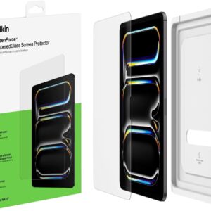 Belkin ScreenForce TemperedGlass Proteggi schermo per iPad Pro 13”, vetro temprato con durezza di 9H, spessore di 0,33 mm, antigraffio, installazione facile, compatibile con custodie e Apple Pencil