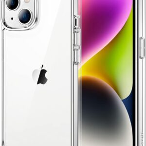 JETech Cover per iPhone 14 6,1 Pollici, Anti Ingiallimento Custodia con Antiurto, Anti-Graffio e Retro Trasparente (Trasparente)
