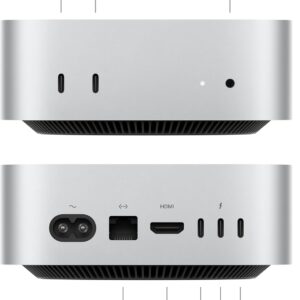 Apple Mac mini Computer desktop con chip M4, CPU 10-core e GPU 10-core): 16 GB di memoria unificata, 256 GB di archiviazione SSD, Gigabit Ethernet. Compatibile con iPhone/iPad