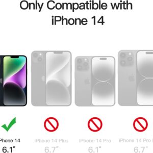JETech Cover Magnetica per iPhone 14 6,1 Pollici Compatibile con MagSafe, Custodia Traslucida Opaca Posteriore Sottile Antiurto (Nero)