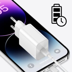 Caricatore iPhone Veloce con Cavo Lightning 2 Metri, 25W Caricabatterie iPhone Caricatore USB C per iPhone 14 Pro Max/14 Plus/13/12 Mini/11/XR/XS/8