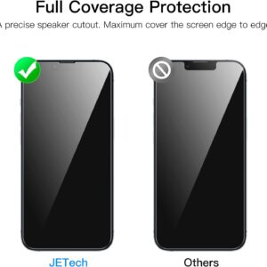 JETech Pellicola Protettiva a Copertura Totale per iPhone 16e 2025, iPhone 14 6,1 Pollici, Completa Vetro Temperato Film 9H Compatibile con Cover, HD Chiaro, Pacco da 3