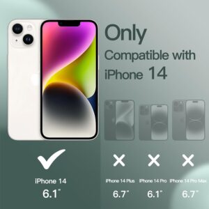 JETech Cover Silicone per iPhone 14 6,1 Pollici, Protettiva per Tutto il Corpo Morbida al Tatto, Custodia Antiurto con Fodera in Microfibra (Verde Notte)