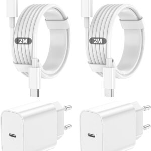 Caricatore per IPhone,2 Pack Caricabatterie USB C Rapido Alimentatore Presa With 2Pack 2M USB C- Lightning Spina Per IPhone 14/13/12/11/Pro/Pro Max/XS/XR/X/SE/iPad/Adattatore Caricabatteria Veloce