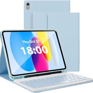 MAYPHY Custodia per tastiera per iPad (A16) di 11a generazione 11 pollici 2025/iPad 10a generazione 10,9 pollici 2022, layout UK, custodia per tastiera staccabile, visione multi-angolo, con