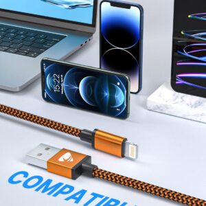 Yosou Cavo iPhone [2 Metri 3Pezzi] Cavo Lightning Usb Certificato MFi Cavetto iPhone Filo Caricatore Carica Rapida Caricabatterie Nylon per iPhone 14 13 Pro Max 12 11 XR XS X 8 7 6s 6 Plus SE iPad