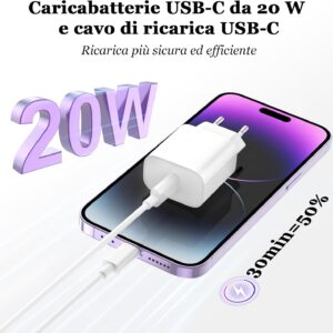 Caricatore per IPhone,2 Pack Caricabatterie USB C Rapido Alimentatore Presa With 2Pack 2M USB C- Lightning Spina Per IPhone 14/13/12/11/Pro/Pro Max/XS/XR/X/SE/iPad/Adattatore Caricabatteria Veloce