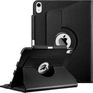 FINTIE Custodia per iPad Air 11 Pollici M3/M2 (2025/2024), iPad Air 5a/4a Gen 10,9″ (2022/2020) con Portapenne – 360 Gradi di Rotante Cover Protettiva Case con Auto Sveglia/Sonno, Nero