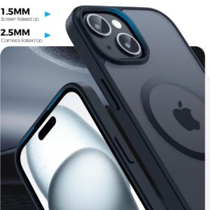 Opkiegrn Cover Magnetica iPhone 13/14 / 15 / 16e, Compatibile con MagSafe, Protezione Antiurto di Livello Militare, Custodia Traslucida Acrilico Posteriore Protettiva Sottile Case, Nero
