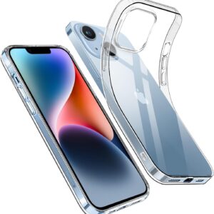 Opkiegrn Cover Compatibile con iPhone 13 e iPhone 14, TPU in Silicone Trasparente Ultra Sottile Case Antiurto HD protezione chiara Custodia per iPhone 13/14