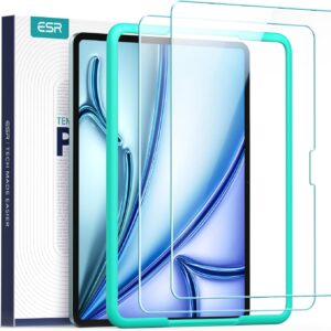 ESR 2 Pezzi Pellicola Protettiva per iPad Air 11″ M3/M2 (7°/6° Gen, 2025/2024), Vetro Temperato 9H con Telaio di Allineamento, Antigraffio, Senza Bolle, Chiarezza HD, Compatibile con Apple Pencil