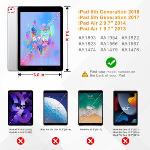 FINTIE Custodia per iPad 6a Gen. 2018 / 5a Gen. 2017 / iPad Air 2 / Air 9.7 Pollici con Pencil Holder, Antiurto Sottile Case Posteriore Trasparente Cover con Auto Sveglia/Sonno, Oro Rosa