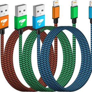 Yosou Cavo iPhone [2 Metri 3Pezzi] Cavo Lightning Usb Certificato MFi Cavetto iPhone Filo Caricatore Carica Rapida Caricabatterie Nylon per iPhone 14 13 Pro Max 12 11 XR XS X 8 7 6s 6 Plus SE iPad