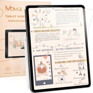 [2 Pezzi] Pellicole Protettive in Carta per iPad Pro 11 Pollici, Pellicola iPad Air 5 Generazione Effetto Carta 2022 & iPad Air 4 2020, Pellicola Opaca per Disegnare Crivere, Anti-impronta/Riflesso