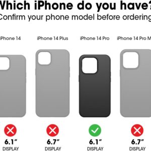 OtterBox Cover per iPhone 14 Pro Symmetry Clear, resistente a shock e cadute, sottile, testata 3x MIL-STD 810G, protezione antimicrobica, Cow Print